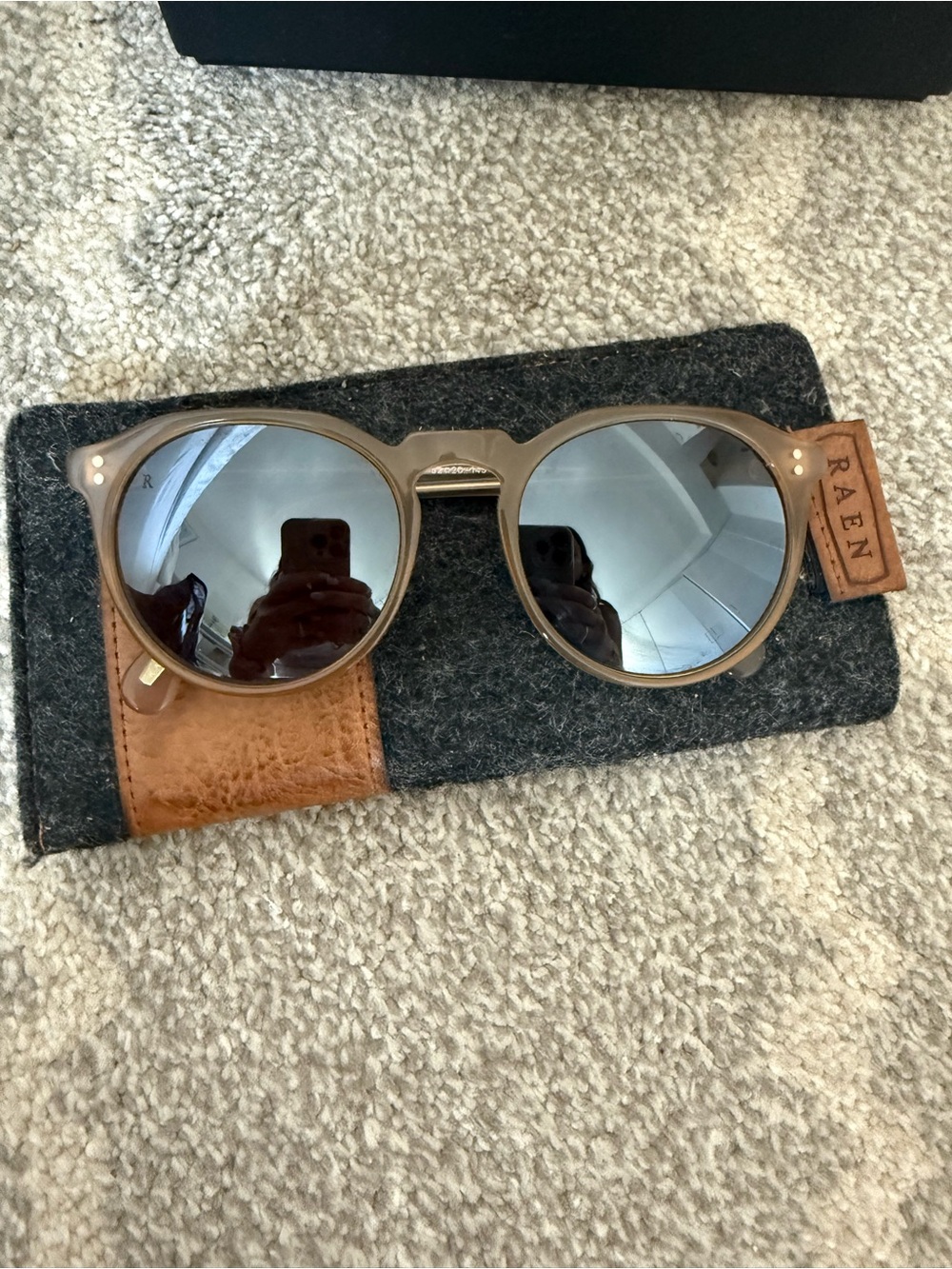 Raen Round Sunglasses - Taupe Frame with Mirror Lenses